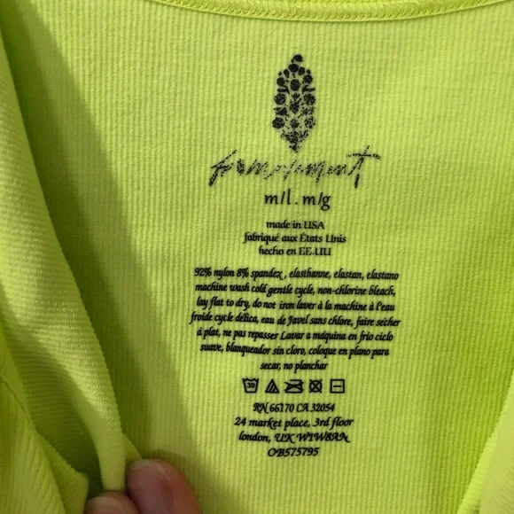 NEW Free People Seamless Crop Top Yellow - Picture 7 of 8